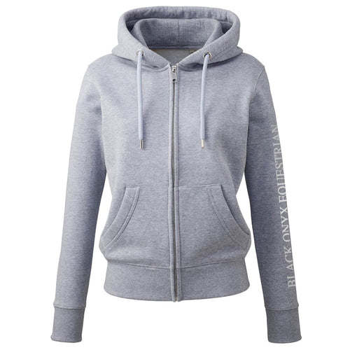 Ladies Full Zip Metallic Organic Hoodie - Grey