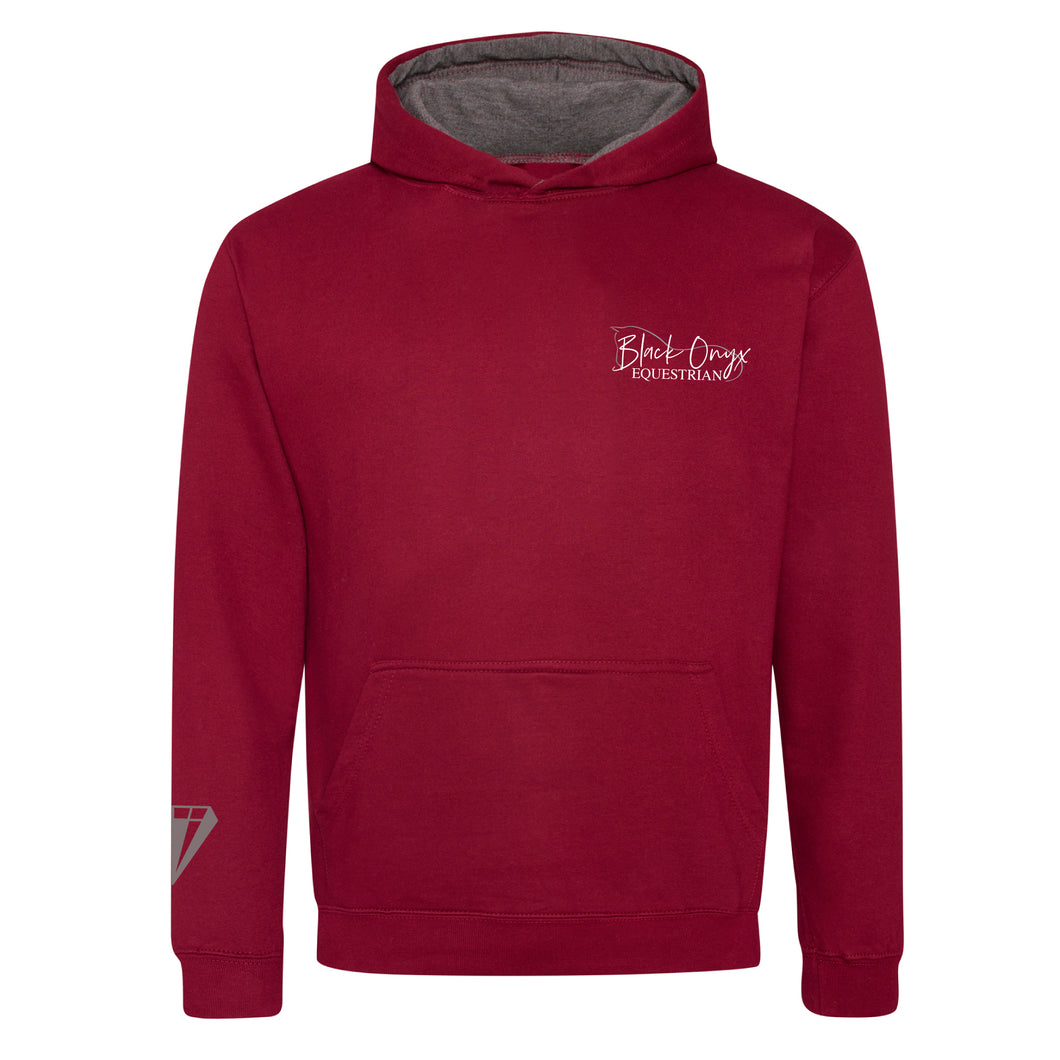 Young Talent Contrast Hoodie - Burgundy