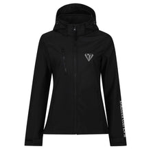 Load image into Gallery viewer, Ladies Hooded 3 Layer Soft Shell Jacket - Black