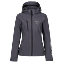 Load image into Gallery viewer, Ladies Hooded 3 Layer Soft Shell Jacket - Seal Grey