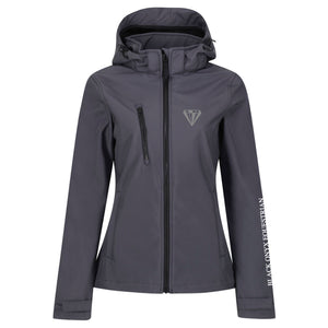 Ladies Hooded 3 Layer Soft Shell Jacket - Seal Grey