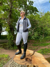 Load image into Gallery viewer, Zipped Crop Top &amp; High Waisted Leggings Set - Light Grey