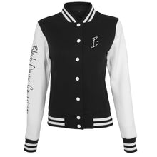 Load image into Gallery viewer, Ladies College Sweater Jacket - Black &amp; White