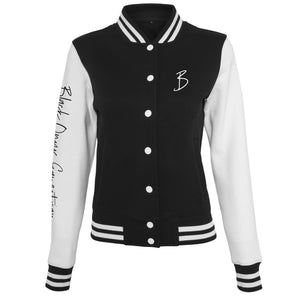 Ladies College Sweater Jacket - Black & White