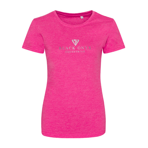 Ladies Tri Blend Metallic T-Shirt - Pink