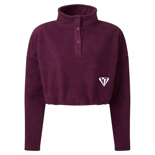 Ladies Cropped Fleece - Mulberry
