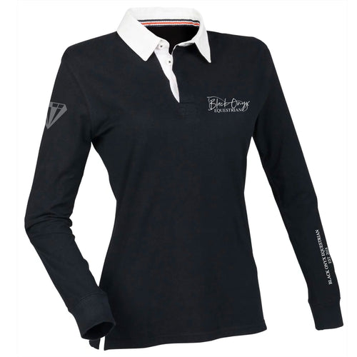 Ladies Slim Fit Premium Rugby Shirt - Black