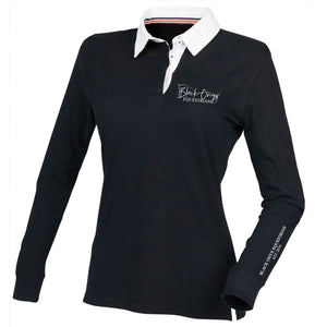 Ladies Slim Fit Premium Rugby Shirt - Black