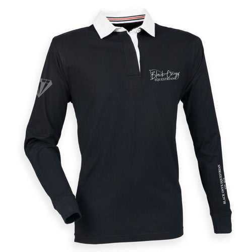 Men's Slim Fit Premium Rugby Shirt - Black