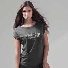 Load image into Gallery viewer, Ladies Rolled Sleeve T-Shirt - Charcoal