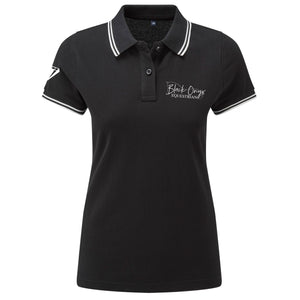 Ladies Classic Fit Contrast Polo - Black & White