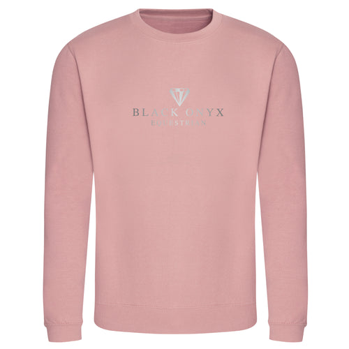 Metallic Unisex Drop Shoulder Sweatshirt - Dusty Pink