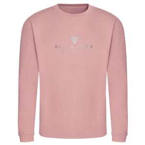 Metallic Unisex Drop Shoulder Sweatshirt - Dusty Pink