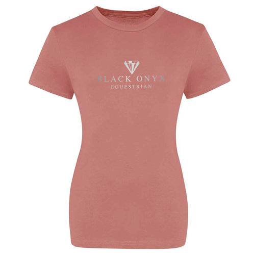 Ladies Essentials Metallic T-Shirt - Dusty Pink