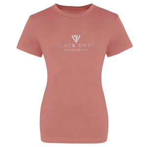Ladies Essentials Metallic T-Shirt - Dusty Pink