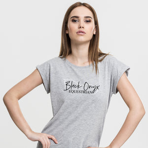 Ladies Rolled Sleeve T-Shirt - Heather Grey