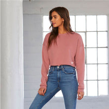 Load image into Gallery viewer, Ladies Cropped Crew Fleece - Mauve