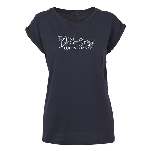 Ladies Rolled Sleeve T-Shirt - Navy