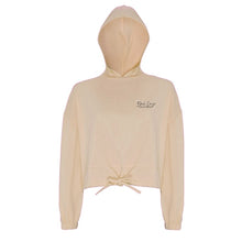 Load image into Gallery viewer, Ladies Oversize Cropped Tie Hoodie - Nude