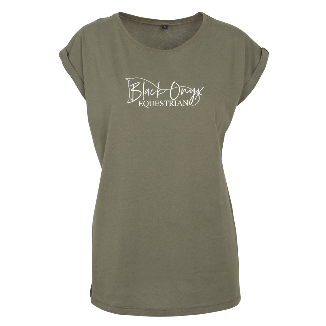 Ladies Rolled Sleeve T-Shirt - Olive