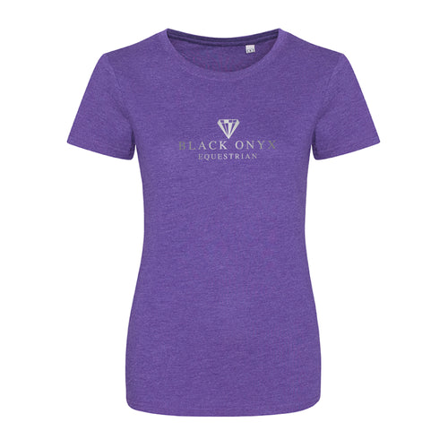 Ladies Tri Blend Metallic T-Shirt - Purple