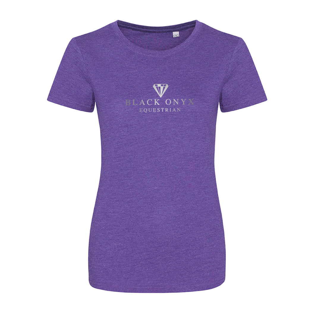 Ladies Tri Blend Metallic T-Shirt - Purple