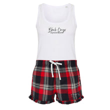 Load image into Gallery viewer, Ladies Tartan Frill Lounge Wear Set - Red