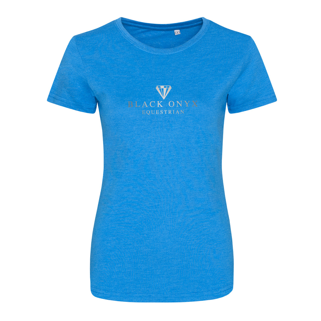 Ladies Tri Blend Metallic T-Shirt - Sapphire
