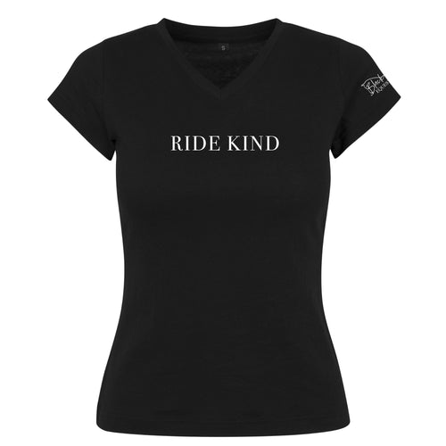 Ladies Ride Kind V-Neck T-Shirt - Black
