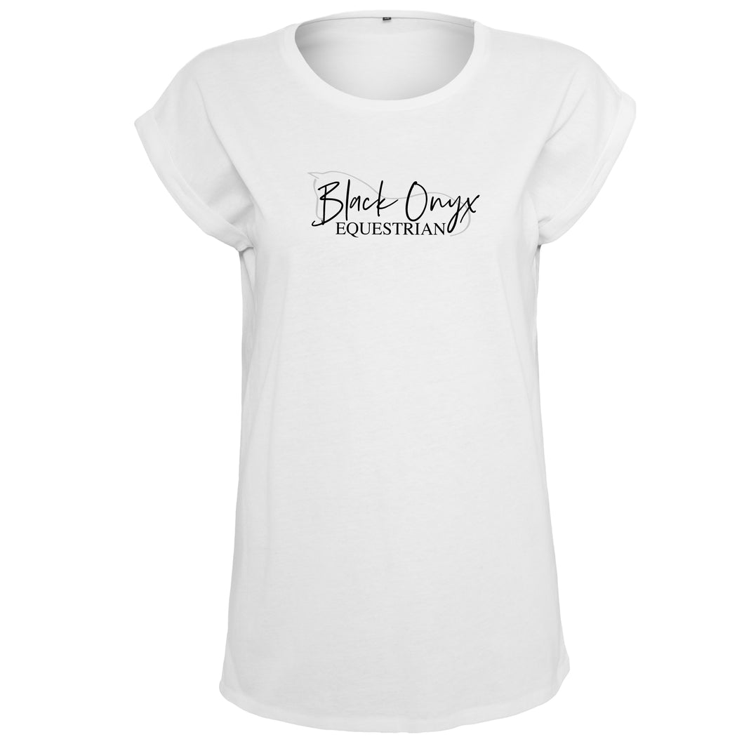 Ladies Rolled Sleeve T-Shirt - White