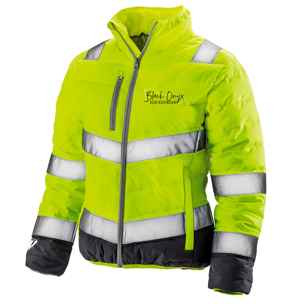 Ladies Soft Padded High Visibility Riding Jacket - Yellow